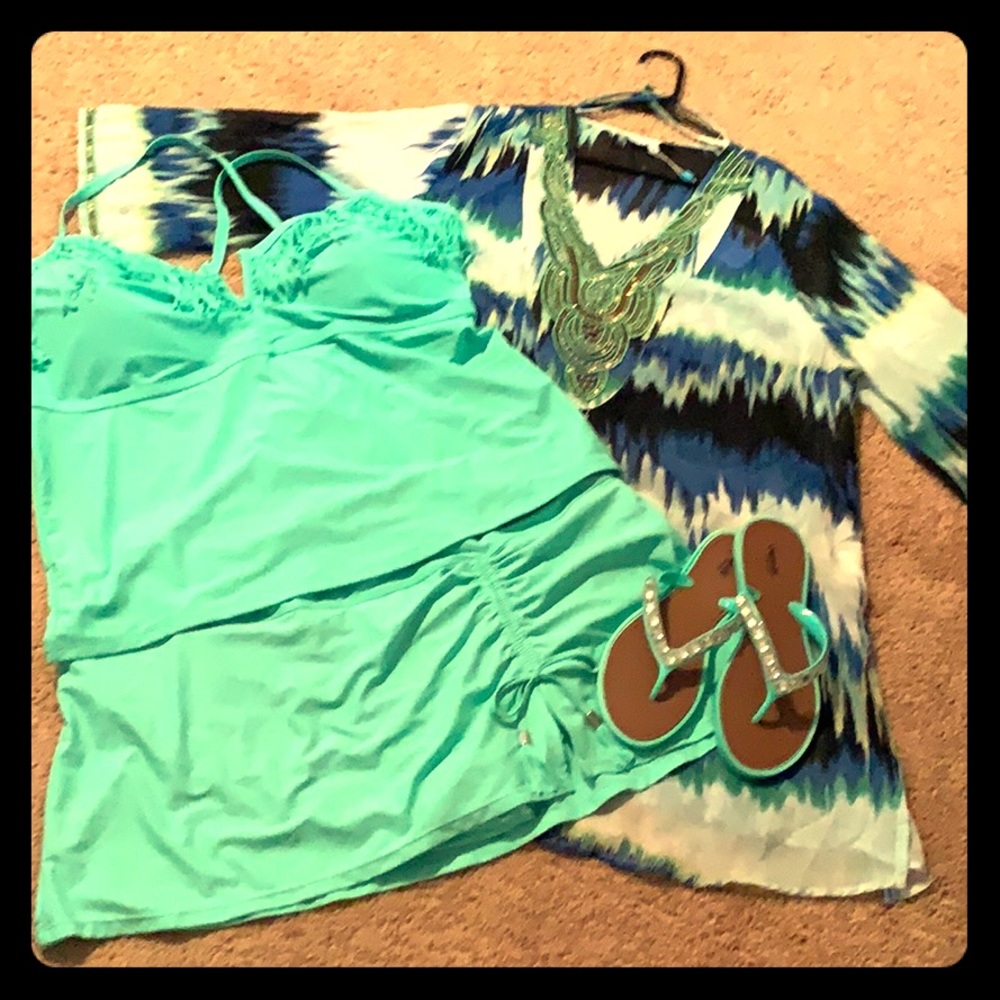 Turquoise blue swimsuit